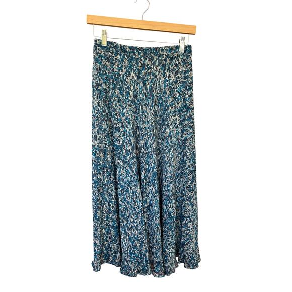 Coldwater Creek Women's Reversible Skirt Size 2X (20-22) Blue Stripe/ Floral - Picture 3 of 3